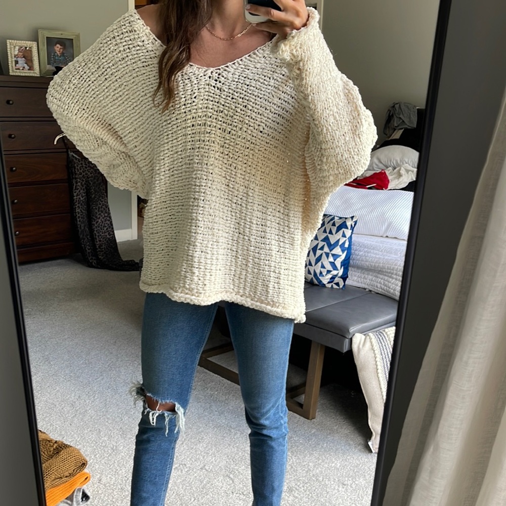 Free People Oversized Chunky Sweater. Cotton/Polyester blend.